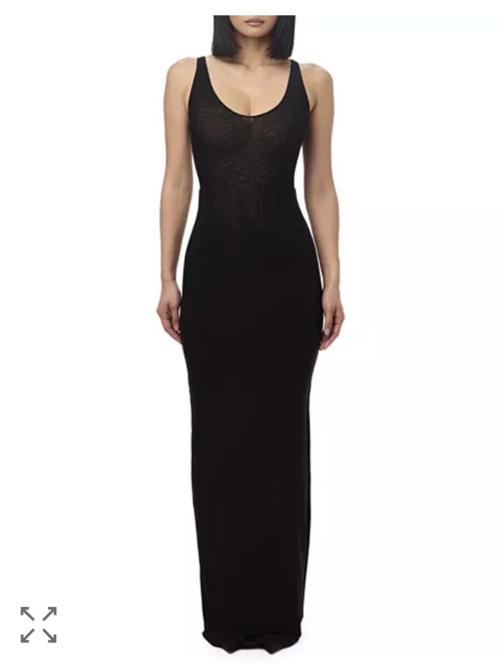 naked wardrobe Hourglass Mesh Tank Maxi Dress Black NWT Women’s Size Medium